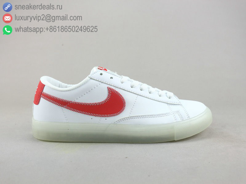 NIKE BLAZER LOW WHITE RED CLEAR UNISEX LEATHER SKATE SHOES